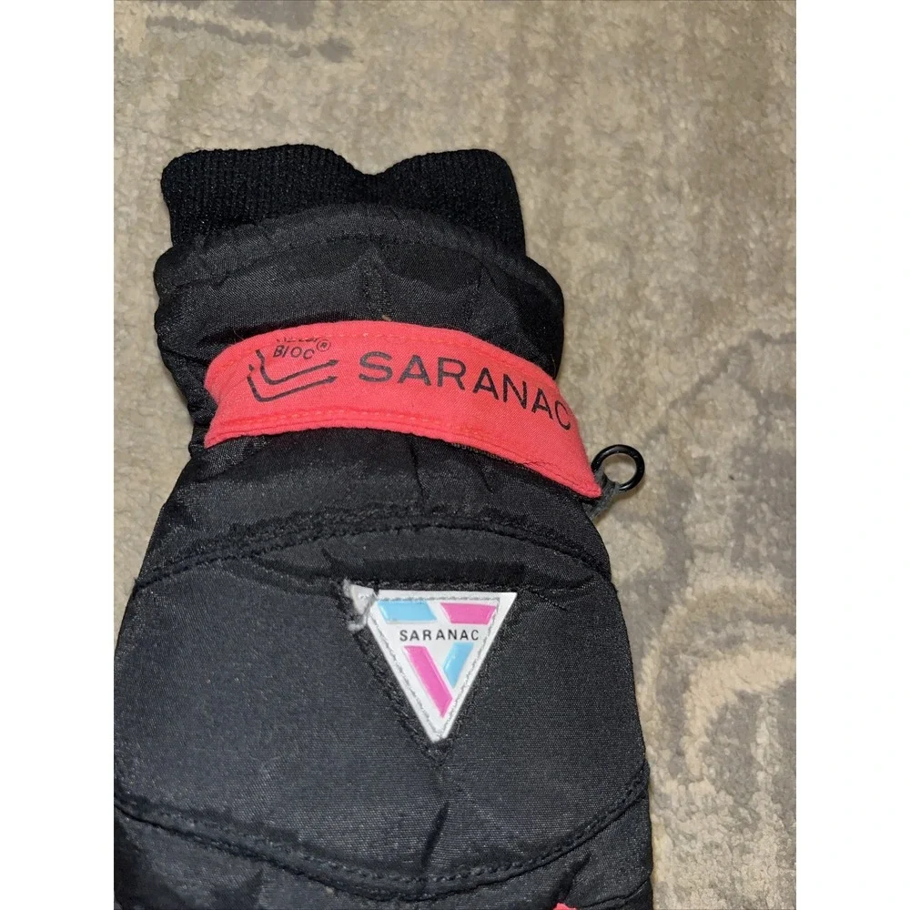 Saranac Youth Sz.‎ Medium Black Neon Ski Snowboard Gloves Warm Boys Girls